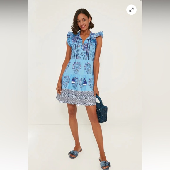 Tuckernuck Celina Moon Dress Floss Mini in Blue Floral - Picture 1 of 10